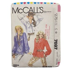 Vintage 1980s McCall’s Misses Top 7697 Pattern